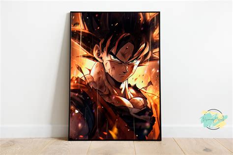 Goku Posters Set Of 4 Dbz Db Anime Poster Son Goku Dbz Decor Manga