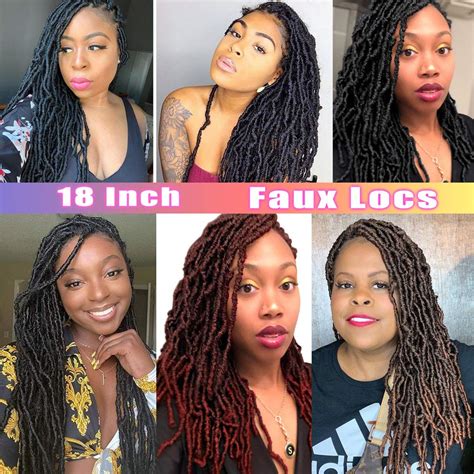 18 Inch Faux Locs Crochet Hair Faux Locs Crochet Braids Hair 6 Packslot 90g Goddess Locs