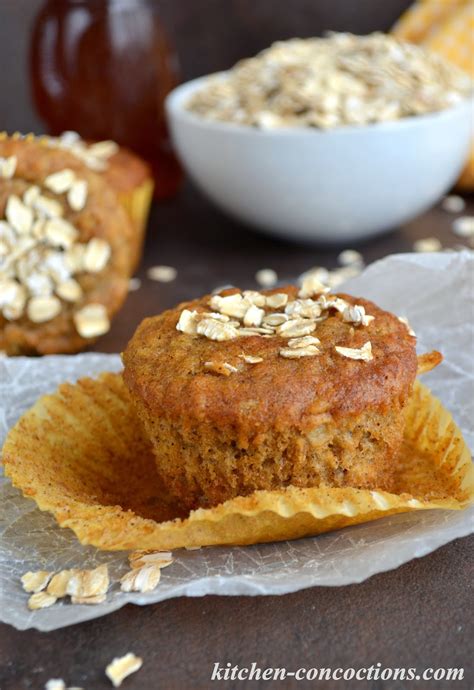 Spiced Honey Oat Muffins Kitchen Concoctions