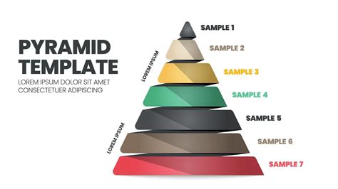 7 Steps Of A Pyramid Or Triangular Template With Editable Text Is For Elements In A Chart