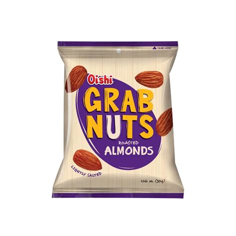 Oishi Grab Nuts Roasted Almonds G Citimart