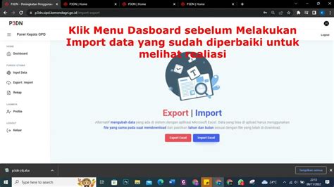 P Dn Sipd Import Export Data Excel Part Youtube