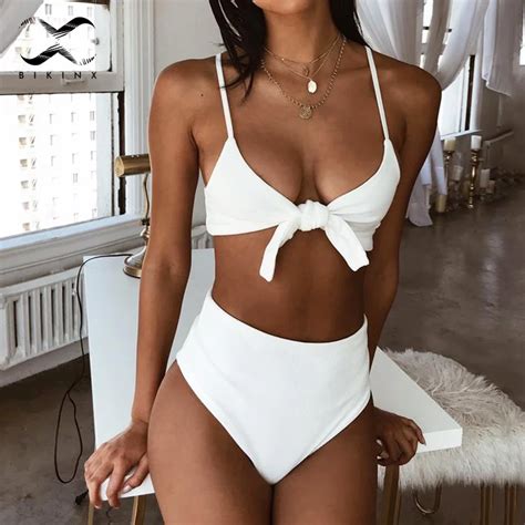 Bikinx Triangle Bikinis Woman White Swimsuit Push Up Sexy Swimwear