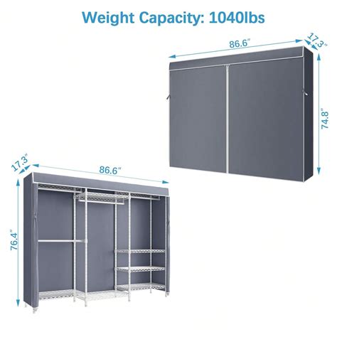 Vipek V C Plus Covered Clothes Rack Portable Wardrobe Closet With Cover