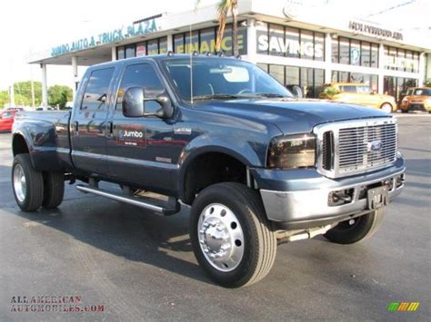 2004 Ford F350 Super Duty Lariat Crew Cab 4x4 Dually In Medium Wedgewood Blue Metallic Photo 3