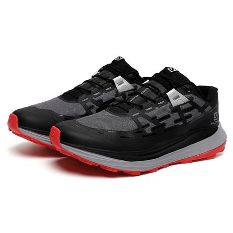 Salomon Ultra Glide Trail Running Shoes In Black Gray Red For Men