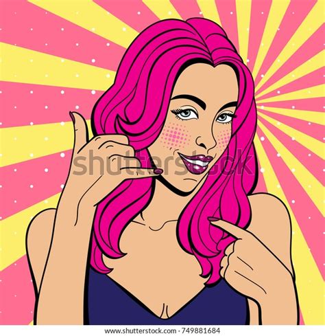 Sexy Pop Art Woman Squinted Eyes Stock Vector Royalty Free 749881684