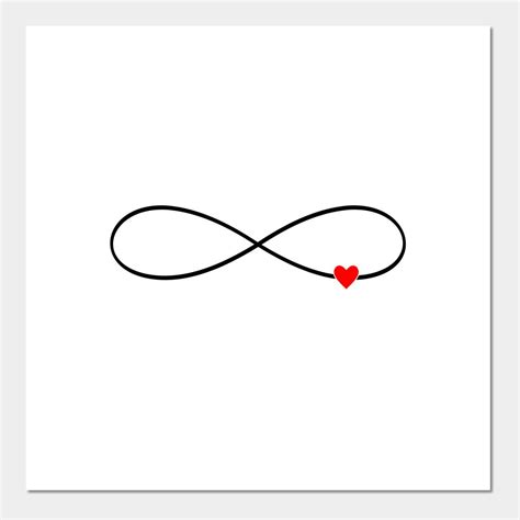 Heart Infinity Symbol Love Sign Gift Family Wall Art Print