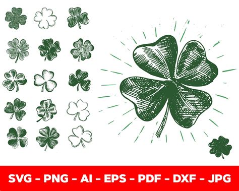 Shamrock Svg Clover Leaf Svg Trefoil Svg Saint Patricks Day Etsy