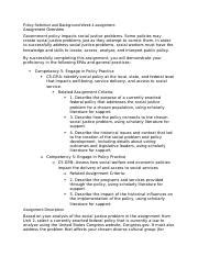 Week 4 Policy Selection And Background Week 4 Assignment Overview Docx