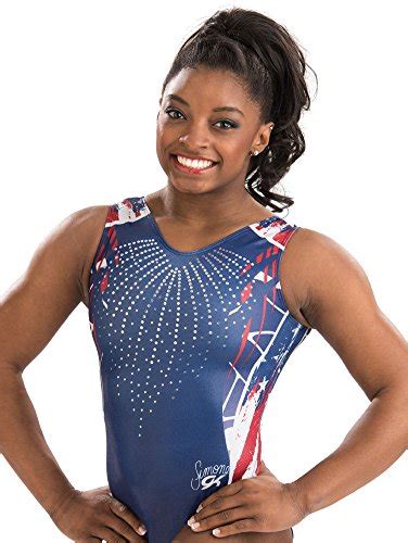 Gk Girls Simone Biles Gymnastics Dance Leotard Red White Blue