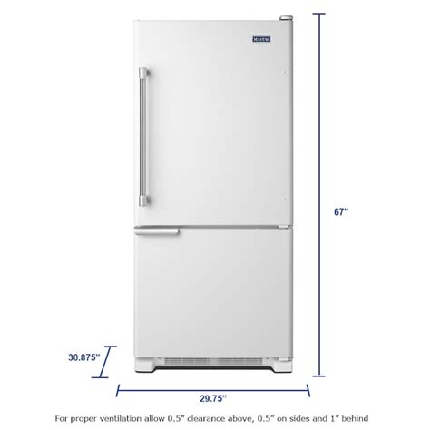 Maytag 187 Cu Ft Bottom Freezer Refrigerator With Ice Maker White In The Bottom Freezer