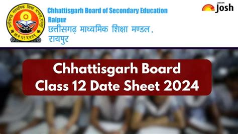 Cgbse 12th Time Table 2024 Download Cg Board Class 12 Exam Date And Timing Pdf