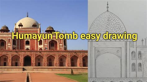 How To Draw Humayuns Tomb Easy By Visit Art N Craft Youtube