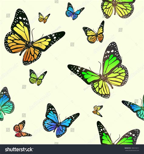 Seamless Butterfly Background Stock Vector Illustration 189610211