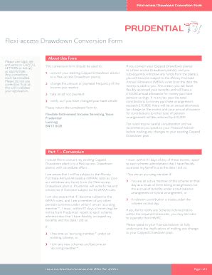 Fillable Online Pruadviser Co Flexi Access Drawdown Conversion Form