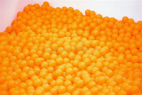 Orange Ball Pool. a Lot of Orange Balls in the Box Stock Photo - Image ...