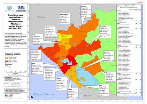 País Nicaragua Inundaciónes Salud en Departamentos Afectados por las