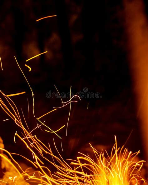 Night Bonfire With Sparks Stock Image Image Of Light 130963693