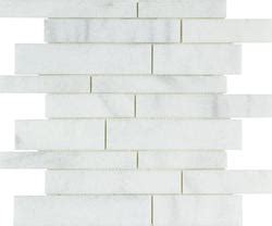 Ellis Fisher Bianco Marble Random Strip 12 X 12 Stone Mosaic Tile At