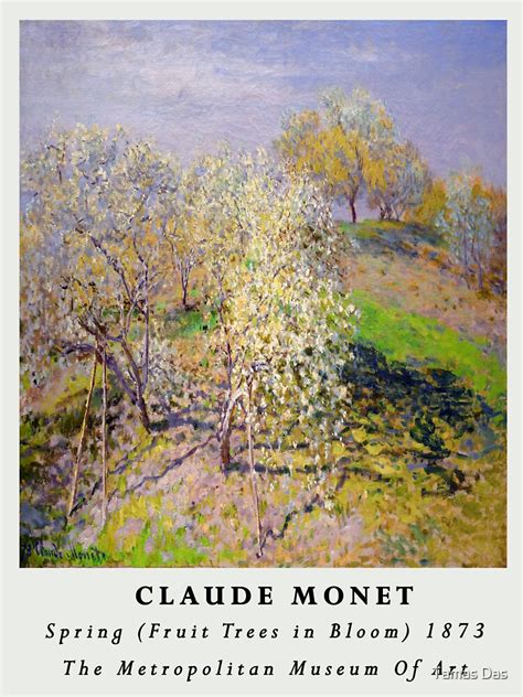 Spring Fruit Trees In Bloom Paintings By Claude Monet Sticker For