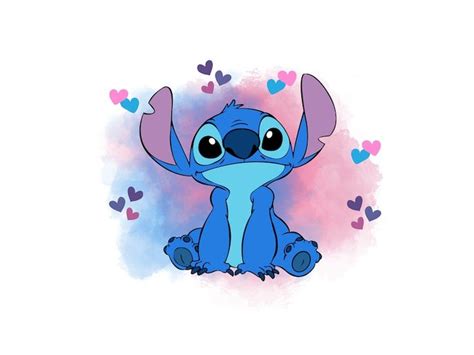 Lilo And Stitch Stitch From Lilo And Stitch With Hearts Clipart Png