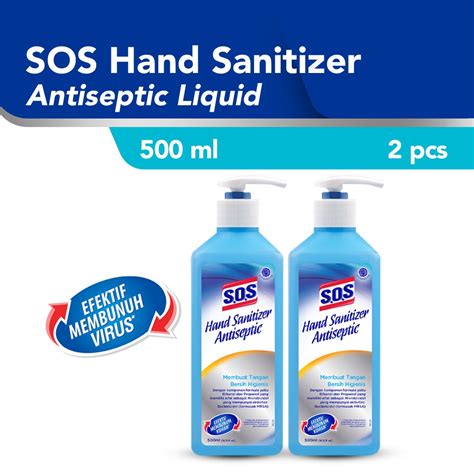 Jual SOS Hand Sanitizer Botol Pump 500ml 2pcs Cairan Pembersih