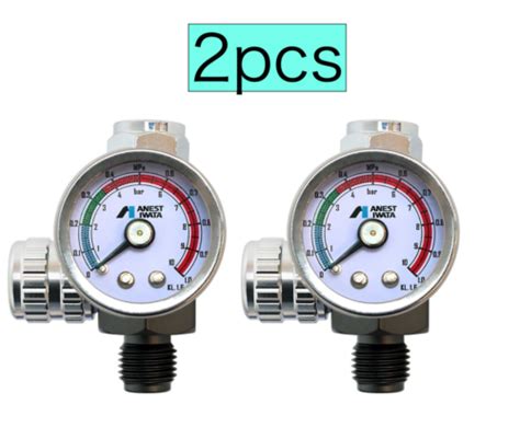 Anest Iwata Air Pressure Gauge Regulator Valve 2pcs 0 1mpa For Iwata