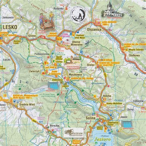 Bieszczady Mapa Turystyczna Atrakcje Turystyczne