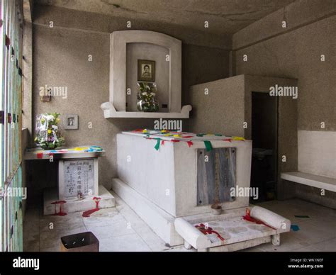 Inside A Typical Mausoleum At The Chinese North Cemetery In Manila