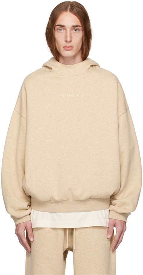 Beige Bonded Hoodie by Fear of God ESSENTIALS on Sale