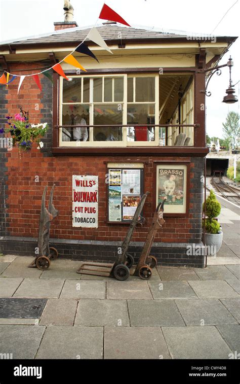 Signal Box At The Steam Preservation Railway At Llangollen Wales Stock