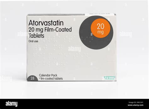 A Box Of Mg Calendar Packs Of Atorvastatin Tablets Stock Photo Alamy