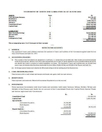 14 Assets And Liabilities Statement Templates In Doc Pdf Free