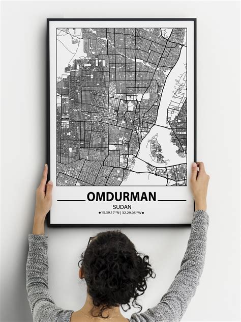 Omdurman Map Minimalist Map Omdurman Print Omdurman Poster | Etsy