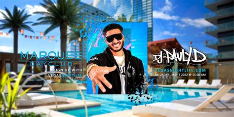 Dj Pauly D Marquee Dayclub Pool Party Vip Nightlife