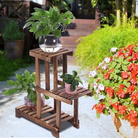 Arlmont Co Rectangular Multi Tiered Solid Wood Plant Stand Wayfair