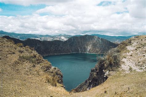 «The Crater Lake Peaking Through The Ridges Of A Volcano» del ...