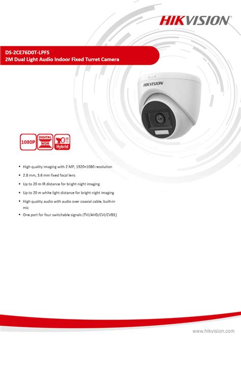 HIKVISION STAR LIGHT CAMERA DS 2CE76D0T LPFS At Rs 1239 Piece Grant