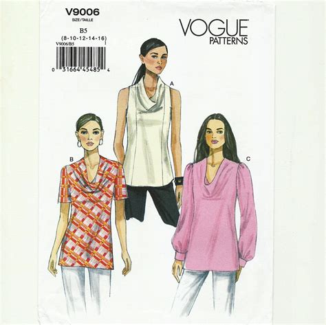 Vogue Misses Top Sewing Pattern Vogue V9006 Sizes 8 To 16 Bust 31 1