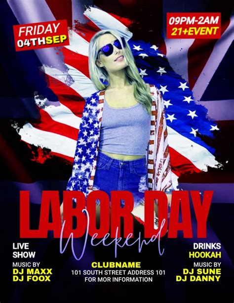 Labor Day Weekend Party Flyer Template Postermywall