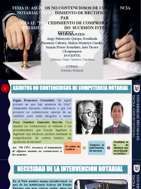 Asuntos No Contenciosos De Competencia Notarial Grupo 3 Pdf