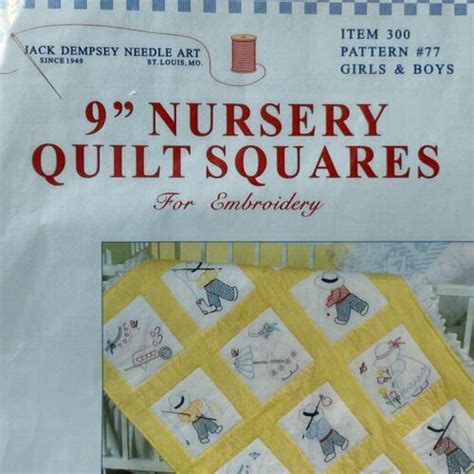 Jack Dempsey Needle Art Sunbonnet Sue Stamped Embroidery Nursery Quilt