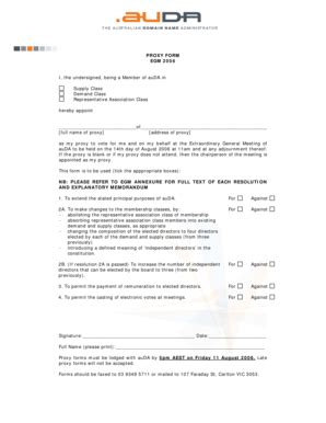 Fillable Online Proxy Form Egm I The Undersigned Being A