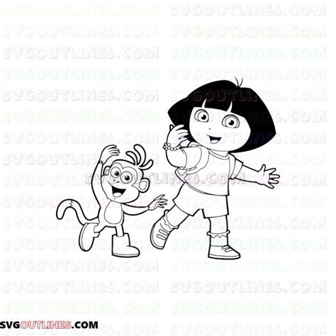 Dora And Boots Dora The Explorer Outline Svg Dxf Eps Pdf Png