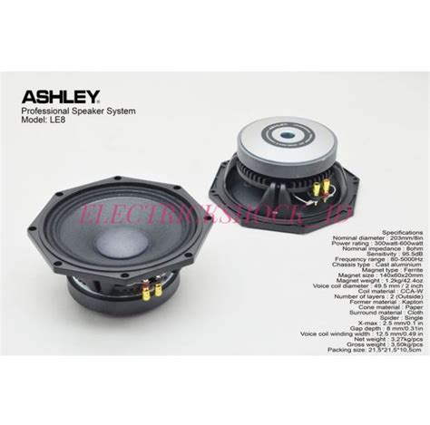 Komponen Speaker Ashley Le Component Le Original Woofer Lazada