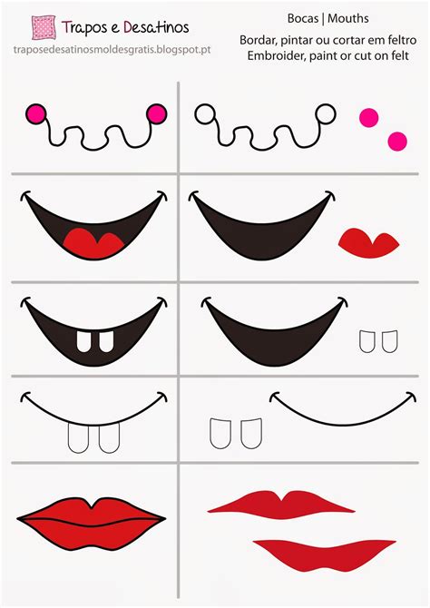 Moldes Grátis Free Sewing Patterns Bocas Lips or mouths pattern 2