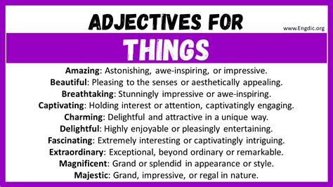 20 Best Adjectives For Things Words To Describe A Things Engdic