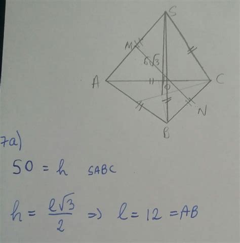 Fie ABC Un Triunghi Echilateral Si S Un Punct Exterior Planului ABC