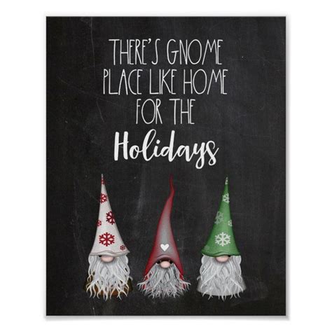 There's Gnome Place Like Home For the Holidays Poster | Zazzle ...